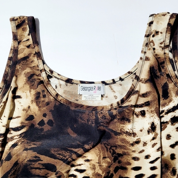 Georgia Rylie Leopard Print SharkBite Top Made in USA (L) - Picture 5 of 9
